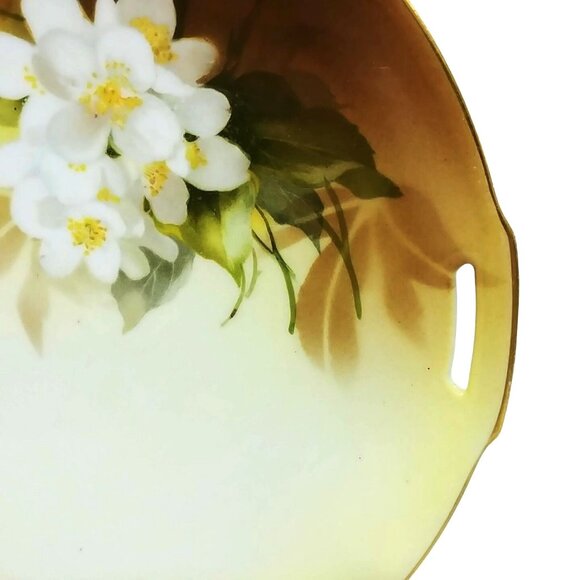 Vtg RS Germany Floral Porcelain Plate  Decorative 9.75" with Gold Rim & Handles - Picture 3 of 7